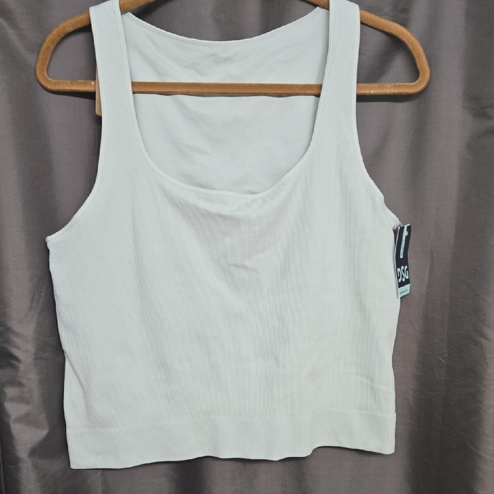 DSG Green Sleeveless Fitted Crop Tank